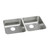 Elkay Lustertone Classic Stainless Steel 35-3/4" x 18-1/2" x 4-3/8", Equal Double Bowl Undermount ADA Sink - ELUHAD361845