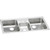 Elkay Celebrity Stainless Steel 43" x 22" x 7-1/8", 3-Hole Triple Bowl Drop-in Sink - PSMR43223