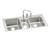 ELKAY LGR4322C Lustertone Classic Stainless Steel 43" x 22" x 10", Triple Bowl Drop-in Sink + Faucet Kit
