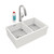 Elkay Fireclay 33" x 19-15/16" x 9", Equal Double Bowl Farmhouse Sink Kit with Filtered Faucet, White - SWUF32189WHFLC
