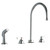 Elkay 8" Widespread Faucet with 8" Gooseneck Spout 2" Lever Handles with Side Spray -Chrome - LK801GN08L2