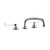 Elkay 8" Widespread Faucet with 12" Arc Tube Spout 6" Wristblade Handles -Chrome - LK800AT12T6
