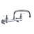 ELKAY  LK940AT12L2S Foodservice 8" Centerset Wall Mount Faucet with 12" Arc Tube Spout 2" Lever Handles 1/2 Offset Inlets+Stop