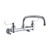 Elkay Foodservice 8" Centerset Wall Mount Faucet with 12" Arc Tube Spout 4in Wristblade Handles 1/2 Offset Inlets+Stop - LK940AT12T4S