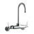 Elkay Foodservice 3-8" Adjustable Centers Wall Mount Faucet w/5" Gooseneck Spout 2in Lever Handles 2in Inlet -Chrome - LK945GN05L2T