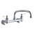 ELKAY  LK940AT14L2S Foodservice 8" Centerset Wall Mount Faucet with 14" Arc Tube Spout 2" Lever Handles 1/2 Offset Inlets+Stop