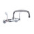 Elkay Foodservice 3-8" Adjustable Centers Wall Mount Faucet w/12" Arc Tube Spout 4" Wristblade Handles 2in Inlet - LK945AT12T4T