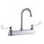 Elkay 8" Centerset with Exposed Deck Faucet with 4" Gooseneck Spout 4" Wristblade Handles -Chrome - LK810GN04T4