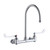 Elkay Scrub/Handwash 8" Centerset Wall Mount Faucet w/8" Gooseneck Spout 6" Wristblade Handles 1/2in Offset Inlet - LK940GN08T6H