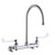 Elkay Scrub/Handwash 8" Centerset Wall Mount Faucet w/8" Gooseneck Spout 6" Wristblade Handle 1/2 Offset Inlets+Stop - LK940GN08T6S