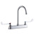 Elkay 8" Centerset with Exposed Deck Faucet with 5" Gooseneck Spout 6" Wristblade Handles -Chrome - LK810GN05T6