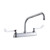 ELKAY  LK810HA10T6 8" Centerset with Exposed Deck Faucet with 10" High Arc Spout 6" Wristblade Handles -Chrome