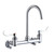 ELKAY  LK940LGN05T4S 8" Centerset Deck Mount Laminar Flow Faucet w/5" Gooseneck Spout 4" Wristblade Handles 1/2 Offset Inlets+Stop