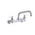 ELKAY  LK940AT08L2S Foodservice 8" Centerset Wall Mount Faucet with 8" Arc Tube Spout 2" Lever Handles 1/2 Offset Inlets+Stop