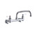 ELKAY  LK940AT10L2S Foodservice 8" Centerset Wall Mount Faucet with 10" Arc Tube Spout 2" Lever Handles 1/2 Offset Inlets+Stop