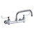 ELKAY  LK940AT08T4H Foodservice 8" Centerset Wall Mount Faucet with 8" Arc Tube Spout 4" Wristblade Handles 1/2in Offset Inlets