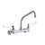 ELKAY  LK940HA08T6S Foodservice 8" Centerset Wall Mount Faucet with 8" High Arc Spout 6in Wristblade Handles 1/2 Offset Inlets+Stop