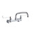 ELKAY LK940AT10T6S Foodservice 8" Centerset Wall Mount Faucet with 10" Arc Tube Spout 6in Wristblade Handles 1/2 Offset Inlets+Stop