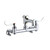 Elkay 8" Centerset Wall Mount Faucet 3" Bucket Hook Spt 4in Wristblade Handles 1/2 Offset Inlets+Stop Polished -Chrome - LK940BP03T4S