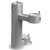 Elkay Outdoor Drinking Fountain Bi-Level Pedestal with Pet Station, Non-Filtered Non-Refrigerated, Freeze Resistant,  Gray - LK4420DBFRKGRY
