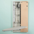 Iron-A-Way Electric Ironing Center - Built In Swiveling 46" Ironing Board with Light and Toggle Switch - Left Hinged Flat Maple Veneer Door - AE46WDU-L