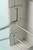 Iron-A-Way Electric Ironing Center - Built In Swiveling 46" Ironing Board with Light and Toggle Switch - Left Hinged Flat Maple Veneer Door - AE46WDU-L