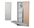 Iron-A-Way Ironing Center - 46" Built In Swiveling Ironing Board and Cabinet - Left Hinged Raised White Door