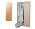 Iron-A-Way Ironing Center - 42" Built-In Ironing Board With Electric System, Light and Timer - Left Hinged Flat Maple Veneer Wood Door - E42WDU-L