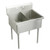 Elkay Sturdibilt Stainless Steel 39" x 27-1/2" x 14" Floor Mount, Double Compartment Scullery Sink - SS82362