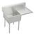 Elkay Sturdibilt Stainless Steel 55-1/2" x 27-1/2" x 14" Floor Mount, Single Compartment Scullery Sink w/ Drainboard - SS8130R2