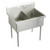 Elkay Sturdibilt Stainless Steel 51" x 27-1/2" x 14" Floor Mount, Double Compartment Scullery Sink - SS82484