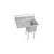 Elkay Dependabilt Stainless Steel 36-1/2" x 25-13/16" x 43-3/4" 16 Gauge One Compartment Sink w/ 18" Left Drainboard and Stainless Steel Legs - 14-1C16X20-L-18X