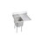 Elkay Dependabilt Stainless Steel 36-1/2" x 25-13/16" x 43-3/4" 16 Gauge One Compartment Sink w/ 18" Right Drainboard and Stainless Steel Legs - 14-1C16X20-R-18X