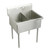Elkay Weldbilt Stainless Steel 39" x 27-1/2" x 14" Floor Mount, Double Compartment Scullery Sink - WNSF82362