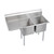 ELKAY  E2C16X20-L-18X Dependabilt Stainless Steel 54-1/2" x 25-13/16" x 43-3/4" 18 Gauge Two Compartment Sink w/ 18" Left Drainboard and Stainless Steel Legs