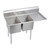 Elkay Dependabilt Stainless Steel 54-1/2" x 25-13/16" x 43-3/4" 18 Gauge Two Compartment Sink w/ 18" Right Drainboard and Stainless Steel Legs - E2C16X20-R-18X