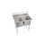 Elkay Dependabilt Stainless Steel 47" x 25-13/16" x 43-3/4" 18 Gauge Two Compartment Sink with Stainless Steel Legs - E2C20X20-0X