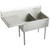 Elkay Weldbilt Stainless Steel 55-1/2" x 27-1/2" x 14" Floor Mount, Double Compartment Scullery Sink with Drainboard - WNSF8230L2