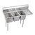 ELKAY  3C10X14-R-12X Dependabilt Stainless Steel 48-1/2" x 19-13/16" x 43-3/4" 16 Gauge Three Compartment Sink w/ 12" Right Drainboard and Stainless Steel Legs