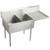 Elkay Weldbilt Stainless Steel 61-1/2" x 27-1/2" x 14" Floor Mount, Double Compartment Scullery Sink with Drainboard - WNSF8236R2