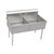 Elkay Dependabilt Stainless Steel 51" x 27-1/2" x 42" 18 Gauge Two Compartment Budget Sink with Stainless Steel Legs - B2C24X24X
