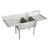 Elkay Sturdibilt Stainless Steel 84" x 27-1/2" x 14" Floor Mount, Double Compartment Scullery Sink with Drainboard - SS8236LR4
