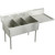Elkay Sturdibilt Stainless Steel 70-1/2" x 27-1/2" x 14" Floor Mount, Triple Compartment Scullery Sink w/ Drainboard - SS8345R4
