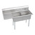 ELKAY  2C18X18-L-18X Dependabilt Stainless Steel 58-1/2" x 23-13/16" x 44-3/4" 16 Gauge Two Compartment Sink w/ 18" Left Drainboard and Stainless Steel Legs