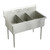Elkay Weldbilt Stainless Steel 48" x 27-1/2" x 14" Floor Mount, Triple Compartment Scullery Sink - WNSF83454
