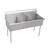 Elkay Dependabilt Stainless Steel 57" x 24-1/2" x 42" 18 Gauge Three Compartment Budget Sink with Stainless Steel Legs - B3C18X21X