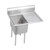 Elkay Stainless Steel 44-1/2" x 29-13/16" x 44-3/4" 16 Gauge One Compartment Sink w/ 24" Right Drainboard and Stainless Steel Legs - 1C18X24-R-24X