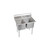 ELKAY  14-2C16X20-0X Dependabilt Stainless Steel 39" x 25-13/16" x 43-3/4" 16 Gauge Two Compartment Sink with Stainless Steel Legs