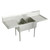 Elkay Sturdibilt Stainless Steel 108" x 27-1/2" x 14" Floor Mount, Double Compartment Scullery Sink with Drainboard - SS8260LR4