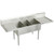 Elkay Sturdibilt Stainless Steel 93" x 27-1/2" x 14" Floor Mount, Triple Compartment Scullery Sink with Drainboard - SS8345LR4